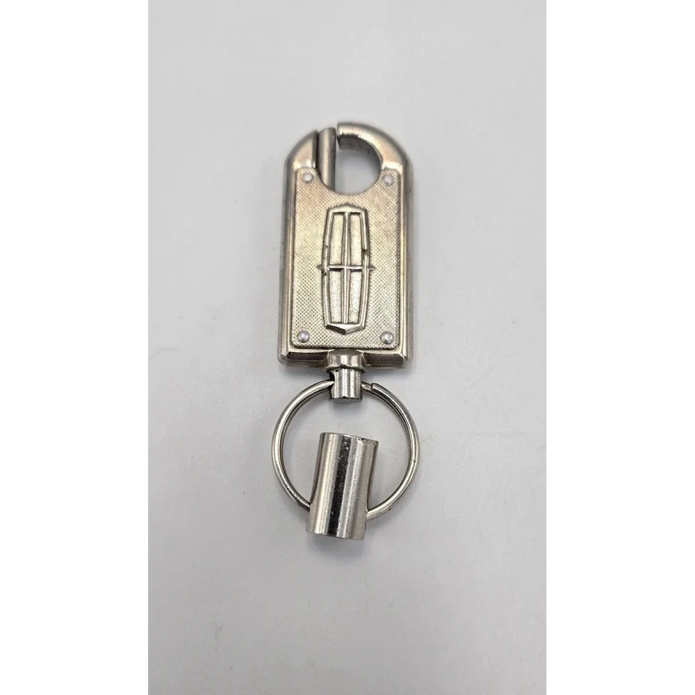 Vtg LINCOLN Logo Key Chain Fob Lost Mail Return Ring Lathrup Village Michigan US